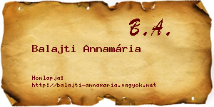 Balajti Annamária névjegykártya