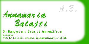 annamaria balajti business card